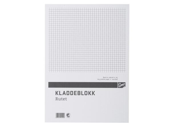 Kladdeblokk A4 ruter 60 gr 100 blad Miljømerket - FSC papir 